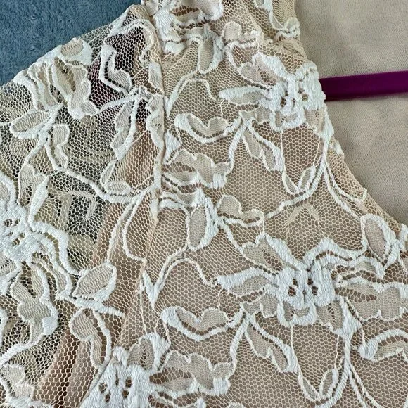 DressBarn Lace Overlay Blouse Women’s 3X Pink Short Sleeve Wedding *Made in USA* - Picture 8 of 11